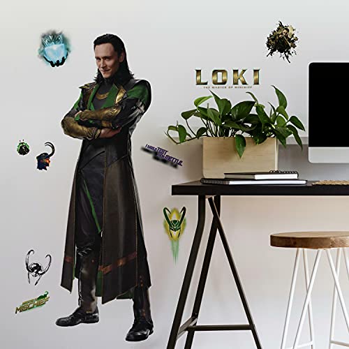 RoomMates RoomMate Marvel Loki RMK4725GM Wandaufkleber, zum Abziehen und Aufkleben von RoomMates