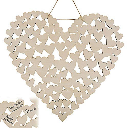 Gästebuch XL Blessing Heart 47x43 cm Holz Herz für Hochzeit, Taufe, Konfirmation, Kommunion und Geburtstage Gästebuch XL Blessing Heart 47x43 cm Holz Herz für Hochzeit, Taufe, Konfirmation, Kommunion und Geburtstage von Roomando