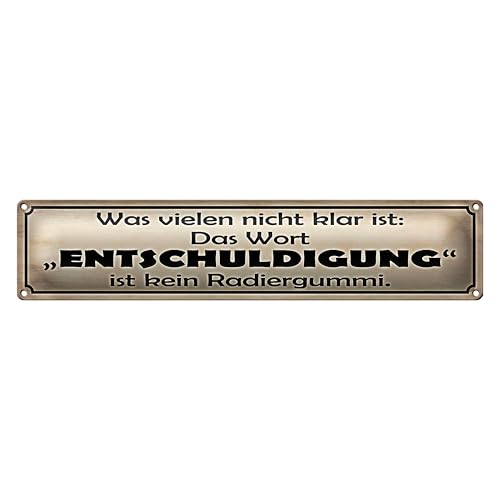 Lustiges Blechschild | Entschuldigung | Kein Radiergummi | | 10 x 46cm Lustiges Blechschild | Entschuldigung | Kein Radiergummi | | 10 x 46cm von Roomando