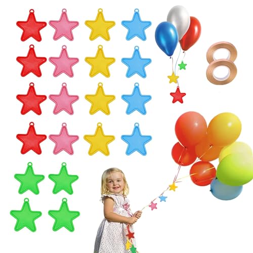 Roontin 20 Stück Ballongewichte und Bänder – bunte Ballonanhänger für Heliumballons – Party-Dekorations-Zubehör V2 von Roontin