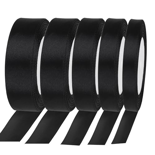 Roosea Geschenkband Schwarz 5 Rollen x 22m Schwarzes Band Dekoband Schwarz Fein Schleifenban Schwarzes Schleifenband Satinband Schwarz 6mm 10mm 15mm 20mm 25mm für Geburtstag Deko Geschenkverpackung Roosea Geschenkband Schwarz 5 Rollen x 22m Schwarzes Band Dekoband Schwarz Fein Schleifenban Schwarzes Schleifenband Satinband Schwarz 6mm 10mm 15mm 20mm 25mm für Geburtstag Deko Geschenkverpackung von Roosea