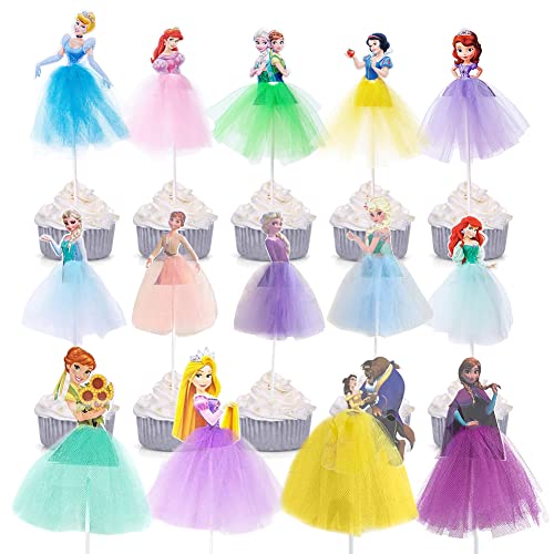 14 Stück Prinzessinnen Cake Toppers Geburtstag Princess Tortendeko Prinzessinnen Mädchen Topper Set für Mädchen Prinzessinnen Themenparty Geburtstag Party Kuchen Dekoration von Ropniik