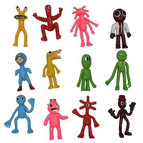 Rainbow Figures, 12PCS Rainbow-Friend Birthday Cake Decoration, Figures Cake Topper Set, Cartoon Craft Ornaments, Party Cake Decoration Supplies for Children and Play Fans Party Supplies von Ropniik