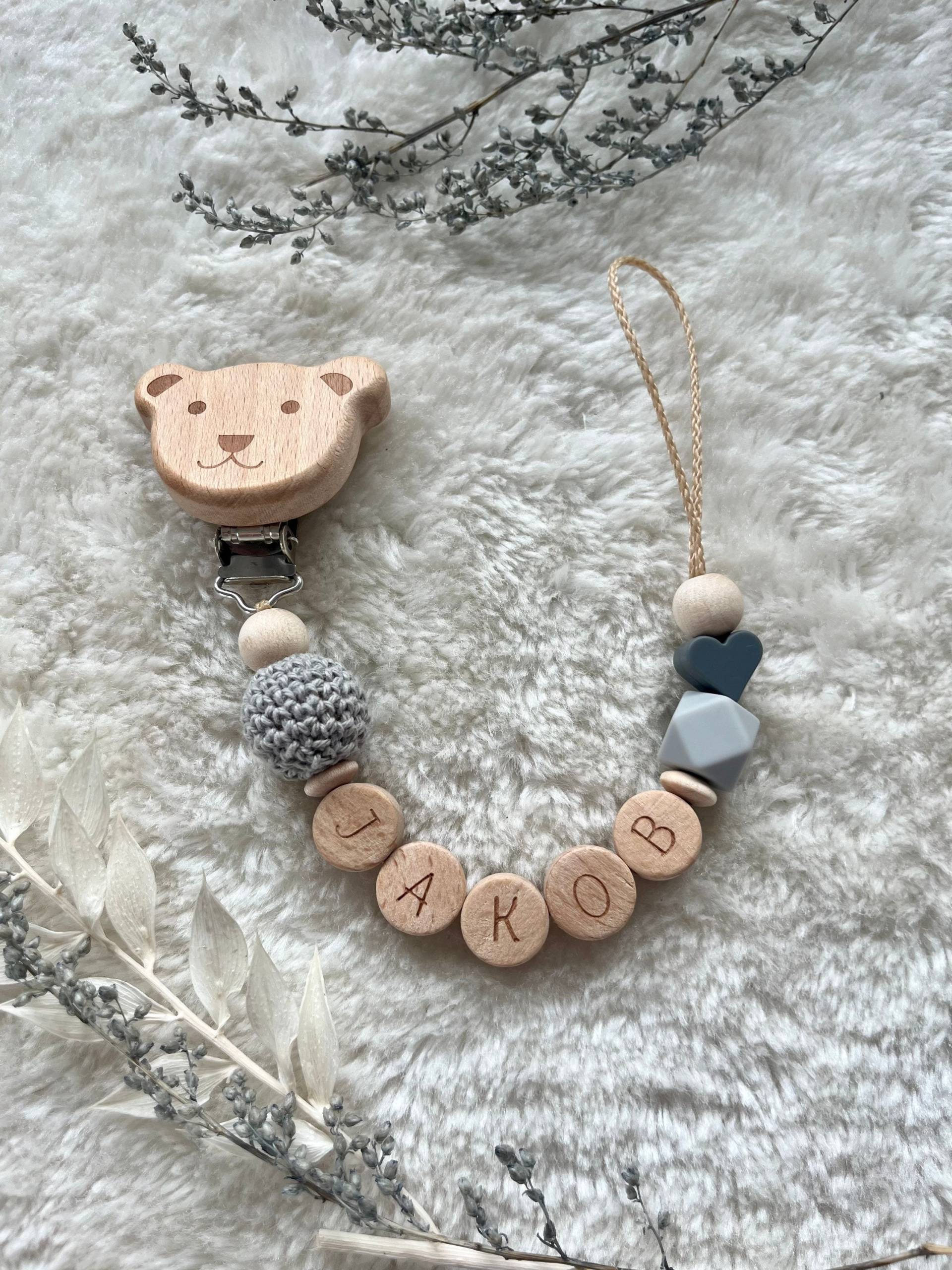 Schnullerkette Mädchen|Schnullerkette Junge|Schnullerkette|Schnullerkette Grau| Mit Namen| Junge Schnullerkette Mädchen|Schnullerkette Junge|Schnullerkette|Schnullerkette Grau| Mit Namen| Junge von RosaRotDE