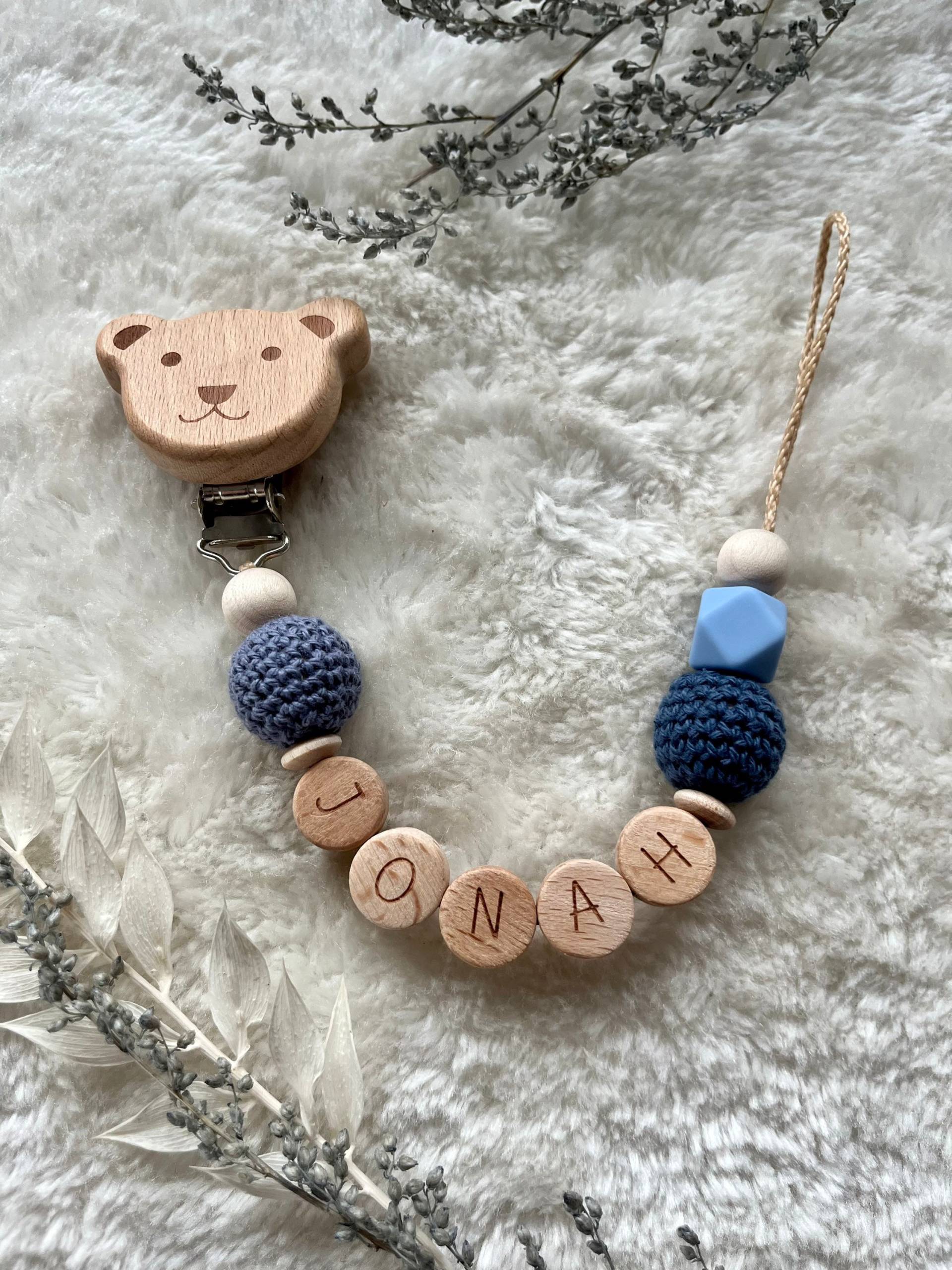 Schnullerkette Mit Namen| Junge| Blau Schnullerkette Mit Namen| Junge| Blau von RosaRotDE