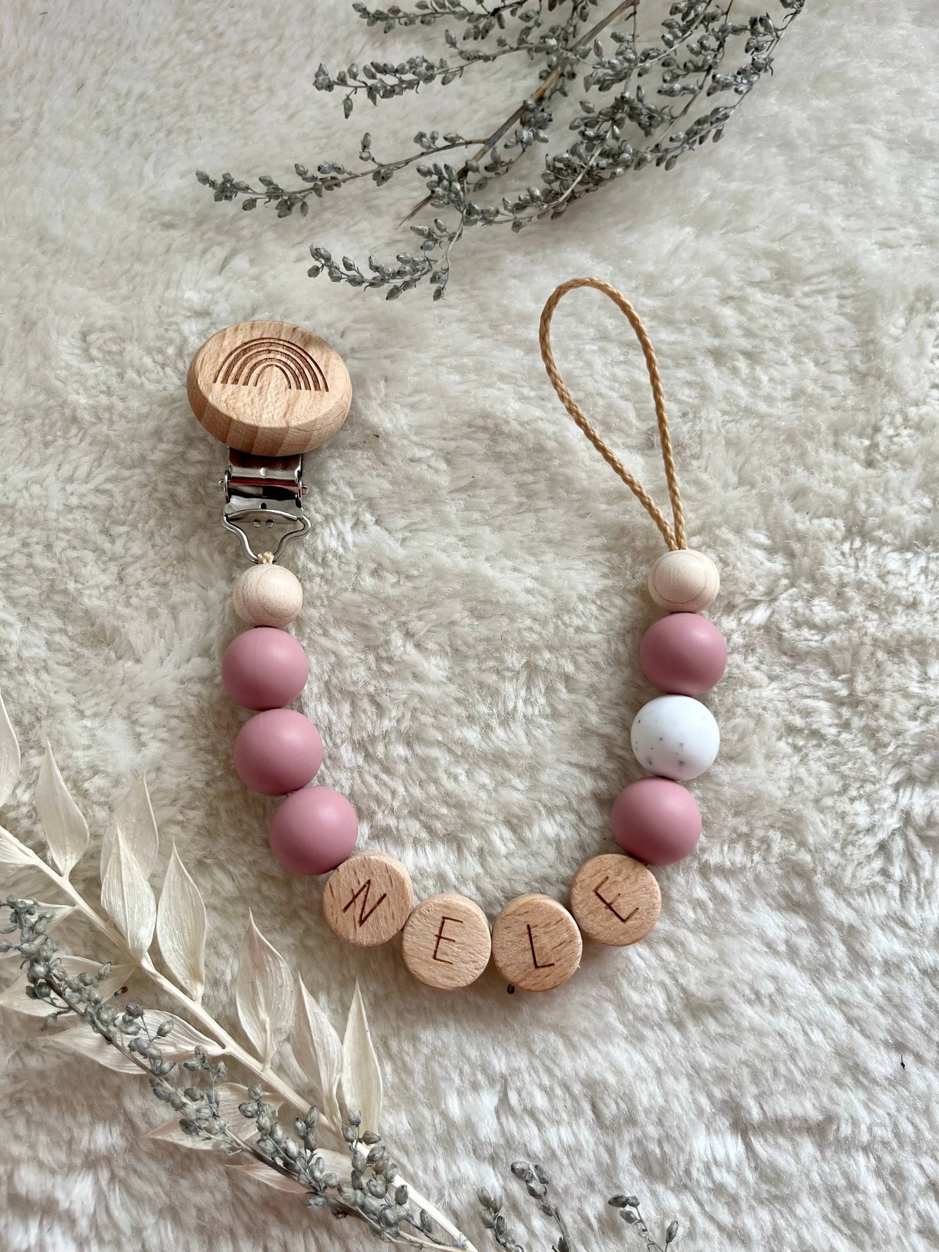 Schnullerkette Mit Namen| Rosa|Schnullerkette Mädchen| Schnullerkette| Silikon Schnullerkette Mit Namen| Rosa|Schnullerkette Mädchen| Schnullerkette| Silikon von RosaRotDE
