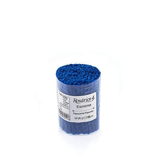 Rosários 4 Knüpfgarn, 100% Acryl, 8 cm lang, 25 g Beutel (160 Strähnen), Smyrna Tapisseriegarn, Ideal für Wandteppiche/Teppiche oder Wandhaken, Blau, Garn von Rosários 4