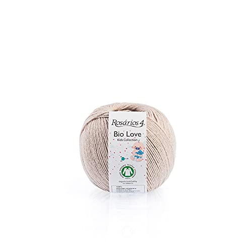 Strick- und Häkelgarn aus Bio-Baumwolle, Sport-Baby-Garn, 50 g Knäuel, Bio-Bio-GOTS-zertifiziert, ideal für Babys (Beige 18) von Rosários 4