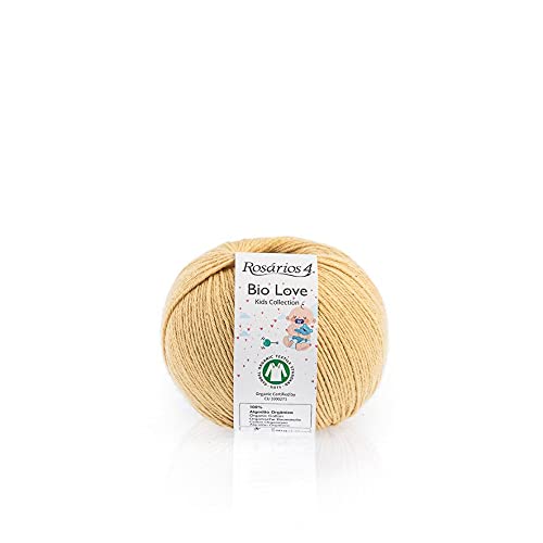 Knitting & Crochet Bio-Baumwollgarn, Sport-Baby-Garn, 50 g Knäuel, Bio Organic, GOTS-zertifiziert, ideal für Babys (Gelb 03) von Rosários 4