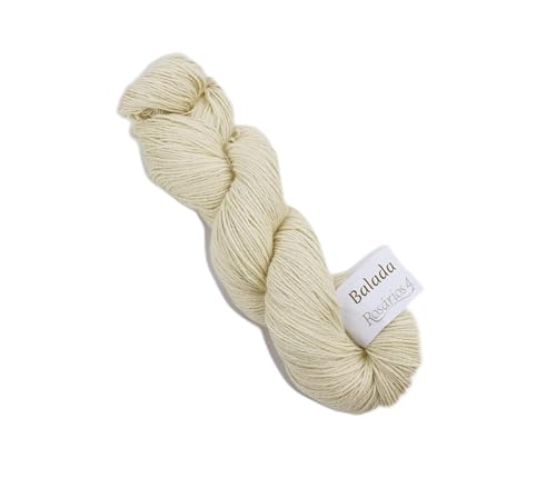 Rosarios 4 Ungefärbtes Woll-Seidegarn, 4-fädig, Stricken, Färben, Merinowolle, Seide, DK-Garn, Balada (100 g) von Rosarios 4