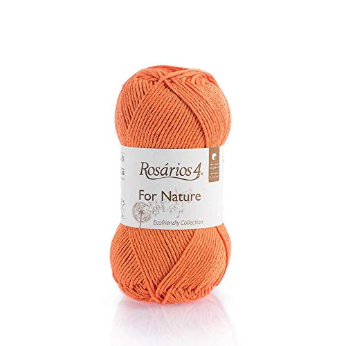 for Nature – DK Bio-Baumwollgarn zum Stricken & Häkeln – 50 g Knäuel – 100 % Bio-Baumwolle GOTS – Amigurumi Double Knit Baumwollgarn (07 Bright Orange) von Rosarios 4