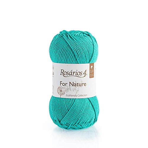 for Nature – DK Bio-Baumwollgarn zum Stricken & Häkeln – 50 g Knäuel – 100 % Bio-Baumwolle GOTS – Amigurumi Double Knit Baumwollgarn (15 Aqua Blue) von Rosarios 4