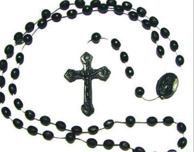 Rosenkranz, Nylon- und Kunststoffperlen, Schwarz, 50 Stück von Rosary