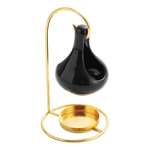 Keramik Duftöl-Brenner, Hexenkessel Design, Ölverdämpfer für ätherische Öle, mit Teelicht-Halter, Halloween Deko (Gold 2) von Rosberger Pflaster