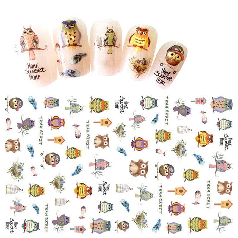 Nail Art Aufkleber " Eulen & Blumen Abziehbilder Nail Art Aufkleber " Eulen & Blumen Abziehbilder von RoseBudsDesignGoods