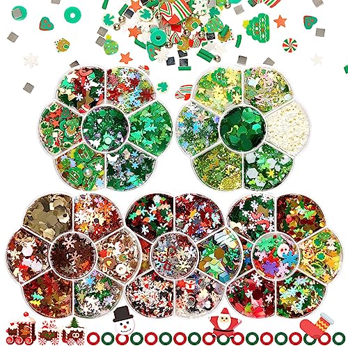 Rose Flower Christmas Chunky Glitter 5 Boxes Mixes Sequins 3D Holographic Iridescent Theme Festival, Snowflakes, Santa Claus, Tree Craft, Santa Claus Decorate for DIY Arts Face Hair Body Nail Rose Flower Christmas Chunky Glitter 5 Boxes Mixes Sequins 3D Holographic Iridescent Theme Festival, Snowflakes, Santa Claus, Tree Craft, Santa Claus Decorate for DIY Arts Face Hair Body Nail von RoseFlower