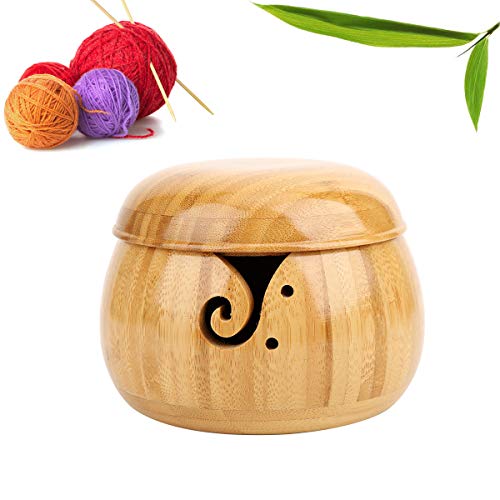 RoseFlower Garn Aufbewahrungsschüssel aus Holz, Handgefertigte Holz-Webfadenschüssel mit abnehmbarem Deckel, Fadenschlitz und gebohrten Löchern für Strick- und Häkelarbeiten#1 RoseFlower Garn Aufbewahrungsschüssel aus Holz, Handgefertigte Holz-Webfadenschüssel mit abnehmbarem Deckel, Fadenschlitz und gebohrten Löchern für Strick- und Häkelarbeiten#1 von RoseFlower