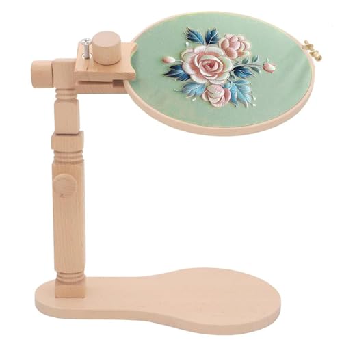 RoseFlower Kreuzstich Ständer Stickrahmen Holz Drehbarer Stickständer für Tisch Embroidery Hoop Stand Kreuzstichrahmen Einstellbare Nähwerkzeuge, DIY Handwerk Stickerei Nähen Werkzeuge #2 von RoseFlower