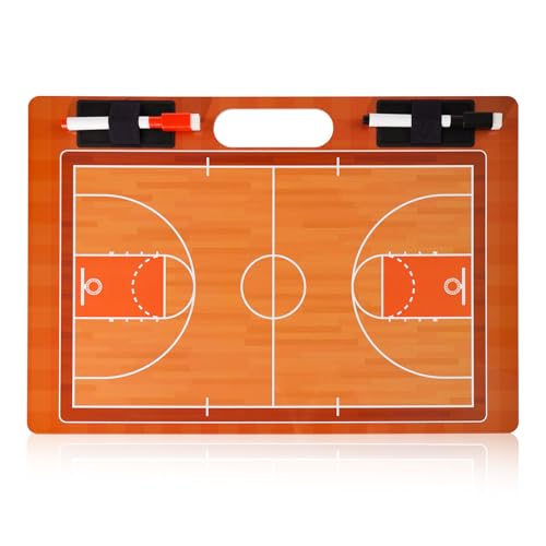 RoseFlower Magneten Basketball Taktikboard, Professional Basketball Taktiktafel Taktikbrett Trainermappe Basketball Coaching Board mit Magnete Stifte Radiergummi - Ideal für Spielanpassungen Taktiken von RoseFlower