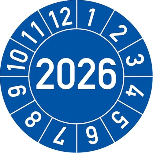 Jahresprüfplakette 2031 in verschiedenen Farben und Größen, 250 Stück, Prüfetikett Prüfplakette Jahresplakette (35 mm Ø, Blau) von Rosenbaum Offsetdruck