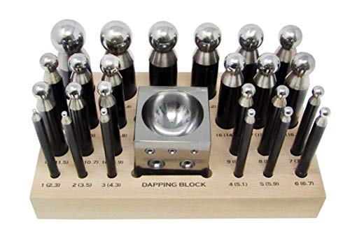 Complete 26-Piece Metal Forming Dapping Doming Punch and Block Set 2.3mm to 25.0mm by Bench Wizard von Rosenthal Collection