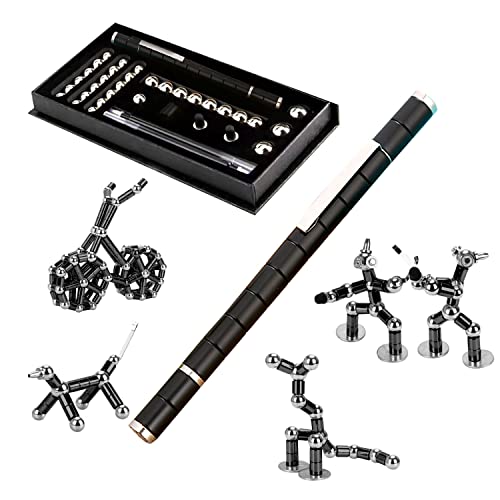 RoserRose Fidget Pen, Magnet Stift, Magnetischer Kugelschreiber, Lustig Multifunktions Magnetstift, Coole Gadgets, Geschenk für Männer, Lustige Geburtstagsgeschenk - Schwarz von RoserRose