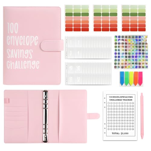 RoserRose 100 Briefumschläge, A5 Haushaltsplaner Mit Umschlägen Geldsparbinder Budget Planne, Geldsparung Organizer mit transparenten Geldumschlägen und Magnetknopf für Paare, Büros, Zuhause, Schule RoserRose 100 Briefumschläge, A5 Haushaltsplaner Mit Umschlägen Geldsparbinder Budget Planne, Geldsparung Organizer mit transparenten Geldumschlägen und Magnetknopf für Paare, Büros, Zuhause, Schule von RoserRose