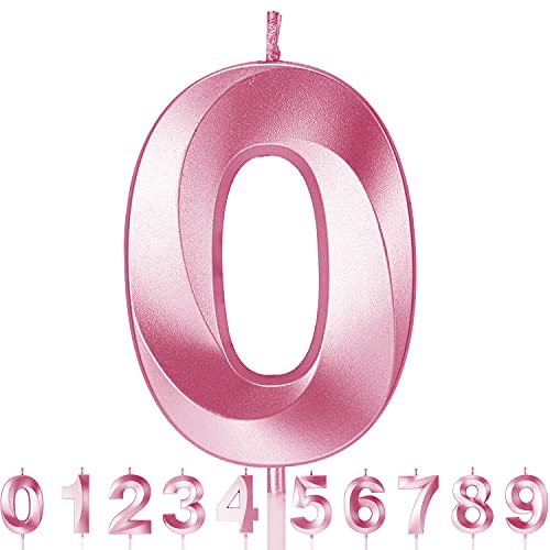 Roserrose Geburtstagskerzen, Zahlen, Geburtstagskerzen, rosa, glitzernd, geeignet für Geburtstagsfeiern, Hochzeitstag, Abschlussfeier (0) von RoserRose