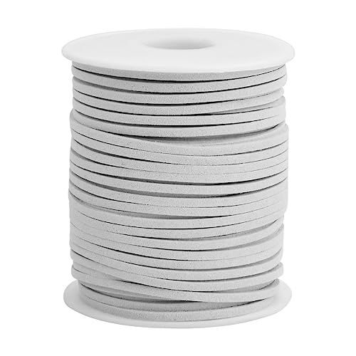 1 Rolle 45mx3mm Lederbänder Lederband Kette Faux Wildleder Schnur Lederriemen Flacher Lederschnurstreifen Kunst Wildleder Schnur Seil für Schmuckherstellung Bastel Armband Geschenkverpackung (F) von Roseyan