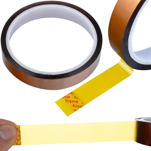 Rosfix Kaptonband 12mm x 0,05mm x 30m – Hohe Temperaturbeständigkeit 240°C | Silikonkleber, Kupferfarbe | Schutz empfindlicher Elektronik | Elektronik Zubehör von Rosfix