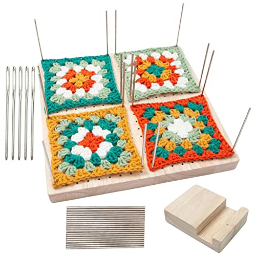Rosixehird Häkelblockierbrett, Handcrafted Wooden Blocking Board, Sperrbrett Für, Blockierbrett Für Strick- Und Häkelprojekte, Komplettes Set Mit 25 Edelstahl-Stangennadeln Rosixehird Häkelblockierbrett, Handcrafted Wooden Blocking Board, Sperrbrett Für, Blockierbrett Für Strick- Und Häkelprojekte, Komplettes Set Mit 25 Edelstahl-Stangennadeln von Rosixehird