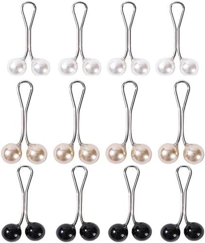 12 Stück Hijab Nadeln, Perlen-Sicherheitsnadeln für Damen Schal-Nadeln Hijab-Schal-Clips Kopftuch-Perlennadeln Dekorationsclip-Sicherheitsnadeln für Damen-Schmuckzubehör Nadeln (Schwarz, Weiß, Gold) 12 Stück Hijab Nadeln, Perlen-Sicherheitsnadeln für Damen Schal-Nadeln Hijab-Schal-Clips Kopftuch-Perlennadeln Dekorationsclip-Sicherheitsnadeln für Damen-Schmuckzubehör Nadeln (Schwarz, Weiß, Gold) von Rosojodg