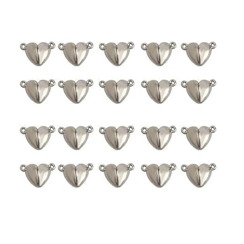 20 Stück silberne Freundschafts-Herz-Charm-Halsketten, Metall-Liebesschnallen-Anhänger, Herzform, Halsketten-Verschlüsse, Armband-Verlängerung, Schmuck-Verschlüsse, Schmuck-Verschlüsse 20 Stück silberne Freundschafts-Herz-Charm-Halsketten, Metall-Liebesschnallen-Anhänger, Herzform, Halsketten-Verschlüsse, Armband-Verlängerung, Schmuck-Verschlüsse, Schmuck-Verschlüsse von Rosojodg