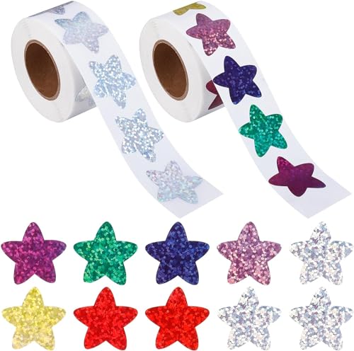 Folien-Stern-Aufkleber, 2,5 cm, selbstklebende Stern-Aufkleber, holografische Stern-Aufkleber, Incentive-Aufkleber, glitzernde Stern-Aufkleber für Kinder, Lehrer, Schule, Büro, Lehrer-Ressourcen, 1000 Folien-Stern-Aufkleber, 2,5 cm, selbstklebende Stern-Aufkleber, holografische Stern-Aufkleber, Incentive-Aufkleber, glitzernde Stern-Aufkleber für Kinder, Lehrer, Schule, Büro, Lehrer-Ressourcen, 1000 von Rosojodg