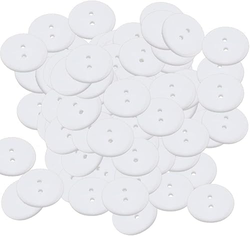 Kunststoffknöpfe mit 2 Löchern, rund, zum Nähen, Basteln, für Kleidung, Zubehör, Nähen und Stoff-Kurzwaren, 15 mm, Weiß, 100 Stück Kunststoffknöpfe mit 2 Löchern, rund, zum Nähen, Basteln, für Kleidung, Zubehör, Nähen und Stoff-Kurzwaren, 15 mm, Weiß, 100 Stück von Rosojodg