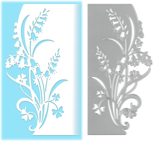 Metall-Stanzformen, Motiv: Maiglöckchen, Motiv: Silberfarbene Blume, Blätter, Spitzenglocken, Kantenstanzschablonen für DIY, Scrapbooking, Kunst, Handwerk, Album, dekorative Prägepapier-Stanzformen, Metall-Stanzformen, Motiv: Maiglöckchen, Motiv: Silberfarbene Blume, Blätter, Spitzenglocken, Kantenstanzschablonen für DIY, Scrapbooking, Kunst, Handwerk, Album, dekorative Prägepapier-Stanzformen, von Rosojodg