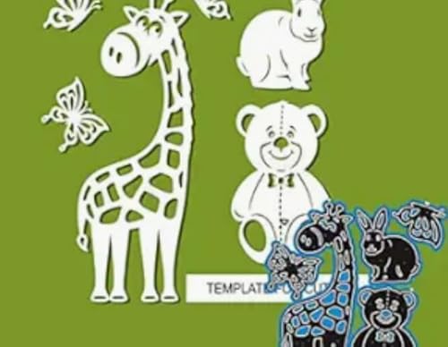 Silberne Metall-Stanzformen für Kartenherstellung, Giraffe, Kaninchen, Freunde für Scrapbooking, Fotoalben, Prägung, dekorative Karten, Stanzformen für Scrapbooking Silberne Metall-Stanzformen für Kartenherstellung, Giraffe, Kaninchen, Freunde für Scrapbooking, Fotoalben, Prägung, dekorative Karten, Stanzformen für Scrapbooking von Rosojodg