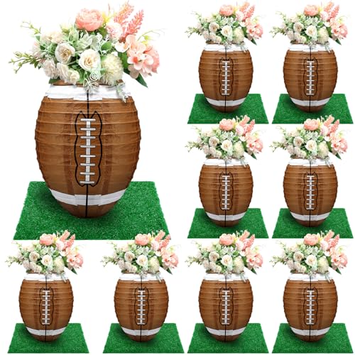 Rossesay Papierlaterne mit 8 Stück 30,5 cm großen Fußball-Tischdekoration mit 8 Stück Kunstgras-Quadraten, Fußball-Mittelstück-Dekorationsset, Papier, Sportball, Laterne, Kunstrasen, Rasen, Patch Rossesay Papierlaterne mit 8 Stück 30,5 cm großen Fußball-Tischdekoration mit 8 Stück Kunstgras-Quadraten, Fußball-Mittelstück-Dekorationsset, Papier, Sportball, Laterne, Kunstrasen, Rasen, Patch von Rossesay