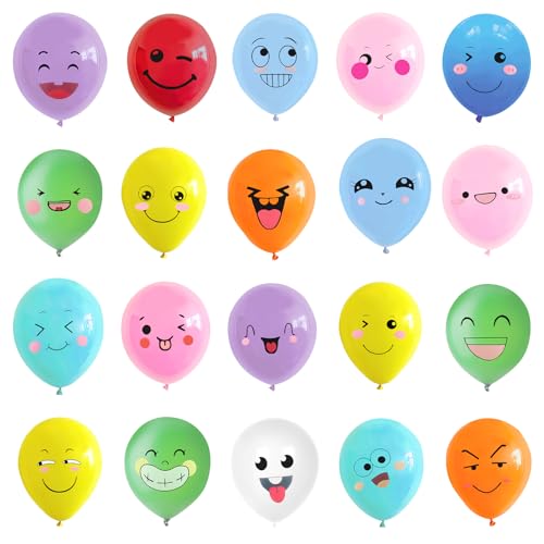 100 Stück Emotion Serie Latex Luftballons, RosyFate 12 Zoll Luftballon Smiley, Verschiedene Miene Laune Ballons, Luftballons Bunt, für Kinder Geburtstag Mottoparty Dekoration 100 Stück Emotion Serie Latex Luftballons, RosyFate 12 Zoll Luftballon Smiley, Verschiedene Miene Laune Ballons, Luftballons Bunt, für Kinder Geburtstag Mottoparty Dekoration von RosyFate