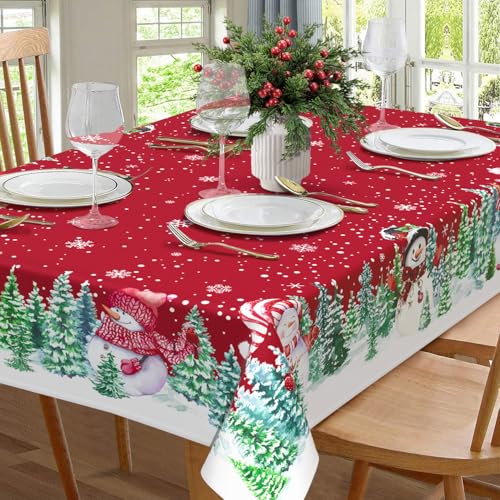 Roszw Weihnachtliche Schneemann-Tischdecke, wasserdicht, für Winter, Weihnachten, Küche, Tischdekoration für Esszimmer, Urlaub, Party, 152,4 x 305,8 cm, rechteckig Roszw Weihnachtliche Schneemann-Tischdecke, wasserdicht, für Winter, Weihnachten, Küche, Tischdekoration für Esszimmer, Urlaub, Party, 152,4 x 305,8 cm, rechteckig von Roszwtit