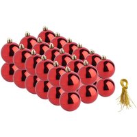 Weihnachtskugeln aus Kunststoff, 36 Stück - Rot von Rot