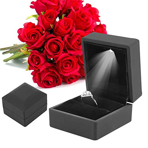 Rotekt Schmuckschatulle, 4Types LED beleuchtete Ring/Anhänger/Armband/Halskette Schmuck Vitrine Aufbewahrungsbox(01) von Rotekt