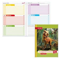 ROTH Hausaufgabenheft T-Rex Welt Klipp & Klar liniert A5 ohne Rand, 96 Blatt von Roth