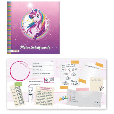 Roth Freundebuch Einhornportrait - 64 illustrierte Seiten 16,5 x 16,5 von Roth