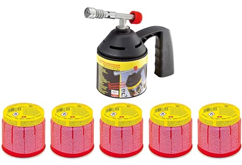 ROTHENBERGER Industrial Lötlampen Set inklusive 5x C200 Supergas Stechkartusche | Lötbrenner | Bunsenbrenner | Gasbrenner 1000000985 ROTHENBERGER Industrial Lötlampen Set inklusive 5x C200 Supergas Stechkartusche | Lötbrenner | Bunsenbrenner | Gasbrenner 1000000985 von Rothenberger