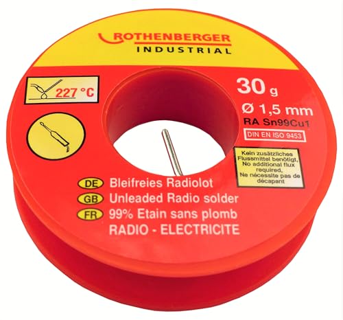 ROTHENBERGER Industrial Bleifreies Radiolot SN99Cu1 Ø 1,5 mm 30 g, 1000002350 von Rothenberger