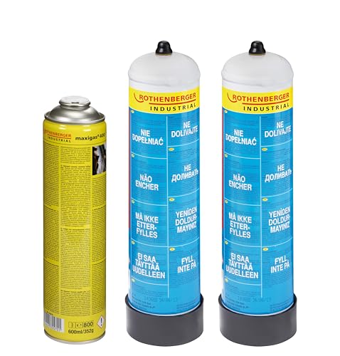 ROTHENBERGER Industrial 2x Sauerstoffflasche 930ml, 1x Hochleistungs Schweißgas Maxigas 600ml im Set, Autogenschweißen Hartlöten ROTHENBERGER Industrial 2x Sauerstoffflasche 930ml, 1x Hochleistungs Schweißgas Maxigas 600ml im Set, Autogenschweißen Hartlöten von Rothenberger
