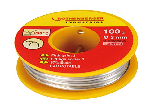 ROTHENBERGER Industrial Fittingslot 3 100 g, Ø 3 mm für Heizungs- und Trinkwasser Leitung, 045256E ROTHENBERGER Industrial Fittingslot 3 100 g, Ø 3 mm für Heizungs- und Trinkwasser Leitung, 045256E von Rothenberger