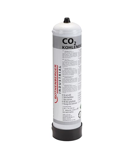 ROTHENBERGER Industrial Kohlendioxid CO2 | 1 x Schutzgas-Stahl-Einwegflasche 950 ml | Fülldruck 36 bar dadurch 34,2 Liter | M 10 x 1 | MAG Schweißen 35776 von Rothenberger