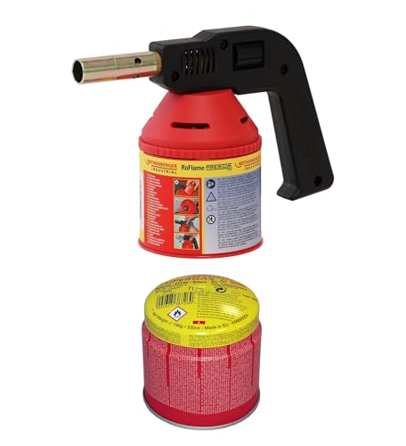 ROTHENBERGER Industrial Lötlampe Premium | löten | lötbrenner | bunsenbrenner | inkl. 1 C200 Supergas Stechgaskartusche von Rothenberger